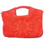 Reduzierte Rote Vintage Taschendieb-Wien Lederhandtaschen mit Reißverschluss aus Leder für Damen 