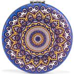 Blaue Kikkerland Taschenspiegel mit Mandala-Motiv vergrößernd 