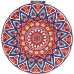 Rote Kikkerland Taschenspiegel mit Mandala-Motiv vergrößernd 