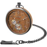 Schwarze Runde Vintage Uhren & Antike Uhren aus Edelstahl mit Analog-Zifferblatt mit arabischen Ziffern mit Rubin mit Mineralglas-Uhrenglas für Herren 