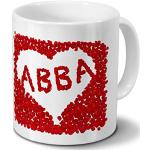 Tasse mit Namen Abba - Motiv Rosenherz - Namenstas