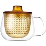Gelbe Kinto Teetassen mit Sieb 350 ml aus Glas spülmaschinenfest 