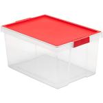 Rote Aufbewahrungsboxen mit Deckel mit Weihnachts-Motiv aus Polypropylen mit Tragegriffen 