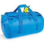 Blaue Reisetaschen mit Rollen 85l mit Reißverschluss aus LKW-Plane mit Laptopfach 