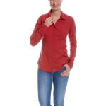 Rote Langärmelige Outdoor-Hemden aus Polyamid enganliegend für Damen Größe S 