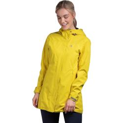 Gelbe Wasserdichte Winddichte Atmungsaktive Tatonka Regenmäntel mit Reißverschluss mit Kapuze für Damen 