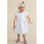 Weiße Bestickte Kurzärmelige HOBEA-Germany Kinderfestkleider mit Reißverschluss aus Baumwolle Größe 62 