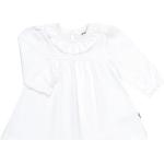 Weiße Langärmelige Joha Rundhals-Ausschnitt Kinderkleider mit Höschen mit Rüschen mit Knopf aus Baumwolle maschinenwaschbar für Babys Größe 80 