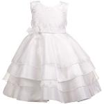 Weiße Elegante Ärmellose Kinderfestkleider aus Taft für Babys Größe 68 