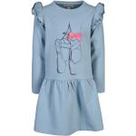 Blaue Kindersweatkleider ohne Verschluss aus Jersey für Mädchen Größe 110 