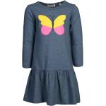 Blaue Langärmelige Kinderlangarmkleider mit Insekten-Motiv ohne Verschluss aus Baumwolle für Mädchen Größe 146 