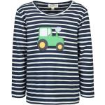 Bunte Gestreifte Langärmelige Kinderstreifenshirts mit Traktor-Motiv aus Baumwolle für Jungen Größe 134 