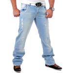 Hellblaue Tazzio Ripped Jeans & Zerrissene Jeans aus Baumwolle für Herren Weite 32, Länge 34 
