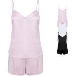 Pinke TOWEL CITY Satin-Shorts aus Satin für Damen Größe L 