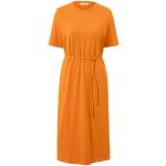 Reduzierte Orange Elegante TCHIBO Bio Midi Rundhals-Ausschnitt Jerseykleider aus Jersey für Damen Größe XL 