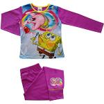 Lila Spongebob SpongeBob Schwammkopf Lange Kinderschlafanzüge aus Baumwolle für Mädchen Größe 134 