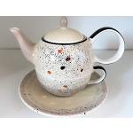Goldene Tea for one aus Keramik 4-teilig 