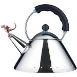 Schwarze Alessi Teekessel mit Tiermotiv aus Metall 