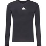 Schwarze Langärmelige adidas V-Ausschnitt Langarm-Unterhemden aus Polyester für Herren Größe XL 
