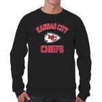 Schwarze Kansas City Chiefs Rundhals-Ausschnitt Herrensweatshirts aus Baumwollmischung Übergrößen 
