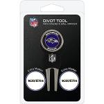 Team Golf NFL Baltimore Ravens Pitchgabel mit 3 Golfball-Markern, Marker, abnehmbar, magnetisch, doppelseitig, Emaille
