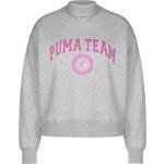 Reduzierte Graue Puma Team Rollkragen Damensweatshirts Größe S für den für den Herbst 