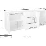 Weiße TECNOS Bio Nachhaltige Sideboards Hochglanz mit Kaffee-Motiv lackiert aus Holz Breite 50-100cm, Höhe 0-50cm, Tiefe 0-50cm 