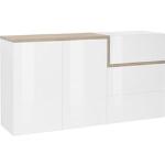 Reduzierte Weiße Moderne TECNOS Nachhaltige Sideboards Hochglanz aus Ahorn mit Schublade Breite 100-150cm, Höhe 50-100cm, Tiefe 0-50cm 