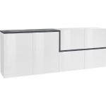 Tecnos Sideboard »Zet«, Breite 210 cm, weiß, weiß Hochglanz/ Zement