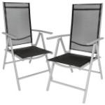 Silberne tectake Hochlehner-Gartenstühle aus Aluminium mit Armlehne Breite 50-100cm, Höhe 100-150cm, Tiefe 50-100cm 