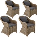Braune tectake Polyrattan Sessel Breite 50-100cm, Höhe 50-100cm, Tiefe 50-100cm 