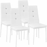 Reduzierte Weiße tectake Designer Stühle aus Kunstleder gepolstert 4-teilig 