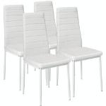 Weiße Moderne tectake Esszimmerstühle & Küchenstühle aus Kunstleder gepolstert Breite 0-50cm, Höhe 50-100cm, Tiefe 0-50cm 4-teilig 