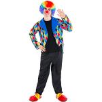 Bunte Rautenmuster Clown-Kostüme & Harlekin-Kostüme aus Polyester für Herren Größe M 