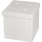 Weiße tectake Kleinmöbel aus Kunstleder klappbar Breite 0-50cm, Höhe 0-50cm, Tiefe 0-50cm 