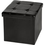 Schwarze tectake Kleinmöbel aus Kunstleder klappbar Breite 0-50cm, Höhe 0-50cm, Tiefe 0-50cm 