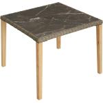 Beige tectake Quadratische Polyrattan Tische aus Massivholz rostfrei Breite über 500cm, Höhe 0-50cm, Tiefe über 500cm 