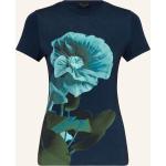 Dunkelblaue Blumenmuster Ted Baker T-Shirts aus Jersey für Damen Größe M 