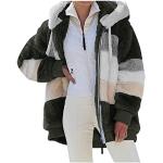 Armeegrüne Fleecejacken mit Kapuze aus Fleece mit Kapuze für Damen Größe 4 XL für den für den Winter 