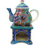 Blaue Gall&Zick Teekannen 900 ml aus Keramik spülmaschinenfest 