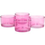 Rosa Runde Teelichtgläser aus Glas 4-teilig 