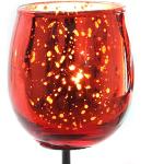 Rote 13 cm Teelichtgläser aus Glas 