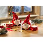 Rote bader Weihnachts-Teelichthalter 2-teilig 
