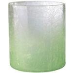 Sompex Teelichthalter aus Crush Glas groß grün mit Farbverlauf - 34613