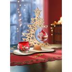 Rote bader Weihnachts-Teelichthalter aus Massivholz 3-teilig 