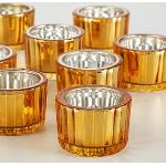Reduzierte Goldene Runde Teelichtgläser aus Glas 12-teilig 