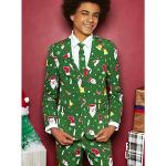 Grüne Elegante Kinderanzüge & festliche Hosenanzüge für Kinder mit Weihnachts-Motiv für Jungen Größe 170 