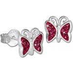 Pinke SilberDream Schmetterling Ohrringe mit Insekten-Motiv mit Zirkonia für Kinder 
