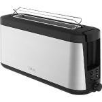Schwarze Tefal Toaster aus Edelstahl mit Brötchenaufsatz 