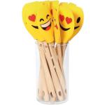 Gelbe Zassenhaus Emoji Smiley Teigschaber aus Buche lebensmittelecht 